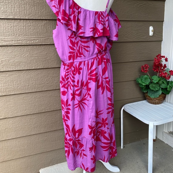 NWT Old Navy One Shoulder Waist Defined Midi Floral  Dress - Picture 11 of 15